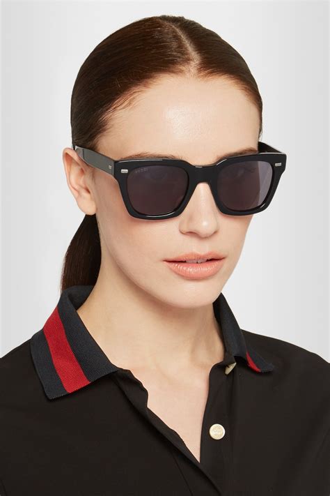 gucci square metal and acetate glasses|55mm square sunglasses Gucci.